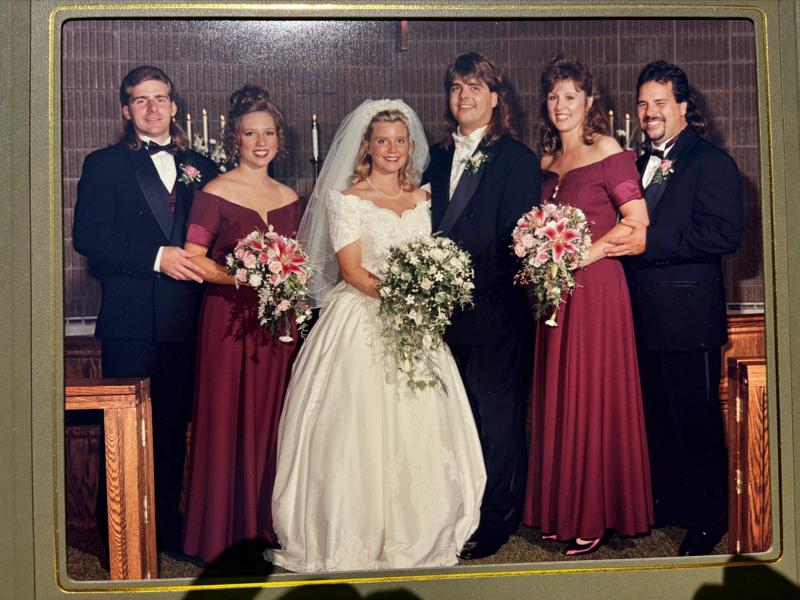Adam and Christine with Best Men and Maids of Honor